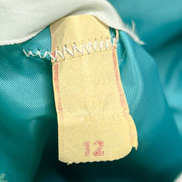 Vintage 60s Koret of California Sleeveless Button Mod Blouse High Neck Gogo Teal - Picture 6 of 7